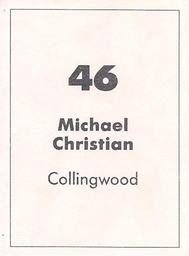 1990 Select AFL Stickers #46 Michael Christian Back